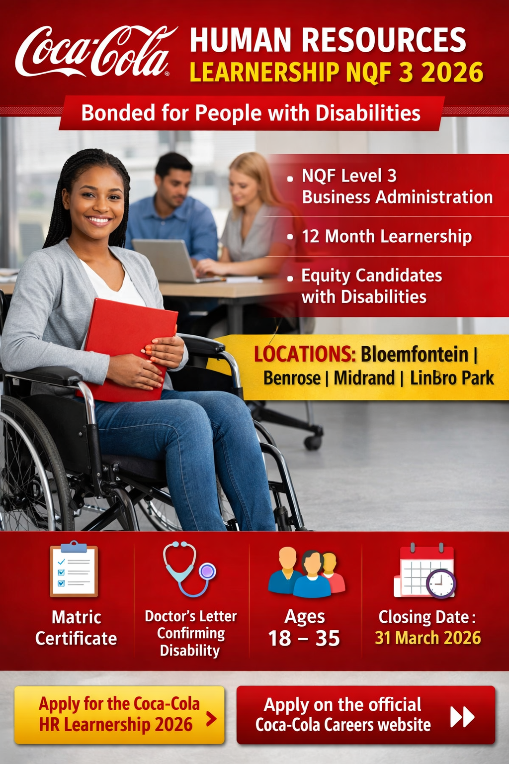 Coca-Cola Human Resources Learnership NQF 3 2026