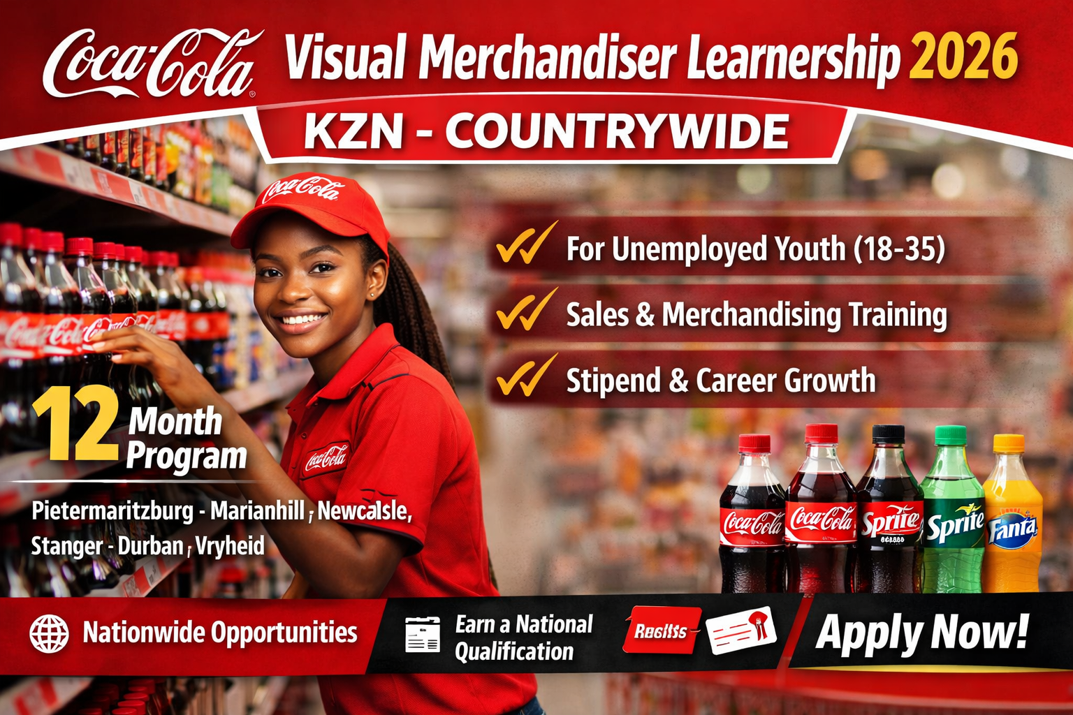 Coca-Cola Visual Merchandiser Learnership 2026 KwaZulu-Natal